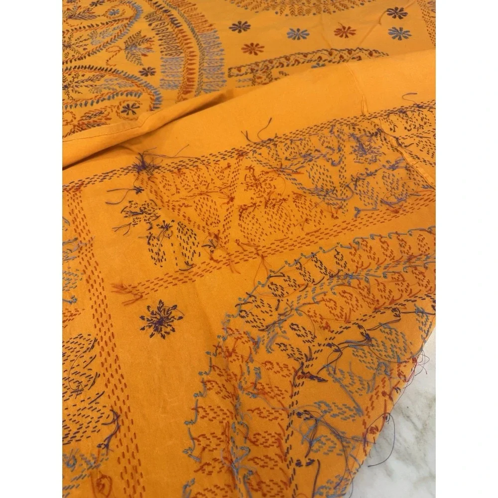 Handmade Indian Kantha Cotton Bedspread Coverlet 83x94 2 Pillowcases Boho